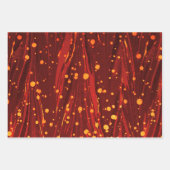 抽象芸術赤青マーブル紙、金ゴールドスプラッシュ ラッピングペーパーシート (正面)