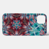 抽象芸術赤青モザイク星 Case-Mate iPhoneケース (裏面 (横))