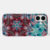 抽象芸術赤青モザイク星 Case-Mate iPhoneケース (裏面 (横))