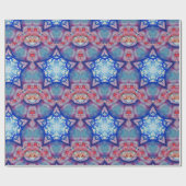 抽象芸術赤青星 ラッピングペーパー (フラット)