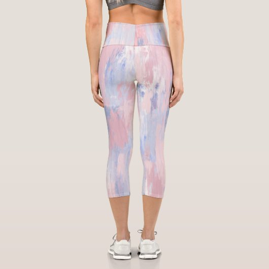 抽象芸術赤面と青絵を描線 カプリレギンス (裏面)