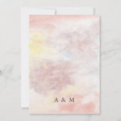 抽象芸術赤面と黄色の水彩背景イン 招待状 (裏面)