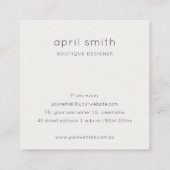 抽象芸術赤面の葉サンキューディスカウント スクエア名刺 (裏面)