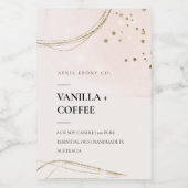 抽象芸術赤面アイボリー金ゴールド水カラーキャンドル フードラベル (シングルラベル)