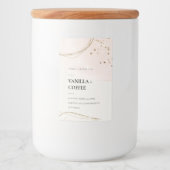 抽象芸術赤面アイボリー金ゴールド水カラーキャンドル フードラベル (正面)