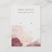 抽象芸術赤面ウオータカラーネックレスイヤリングディスプレイ 名刺 (正面)