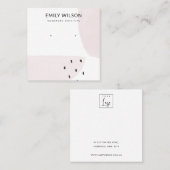 抽象芸術赤面ダスキーピンクスタッドイヤリングディスプレイ  スクエア名刺 (正面/裏面)