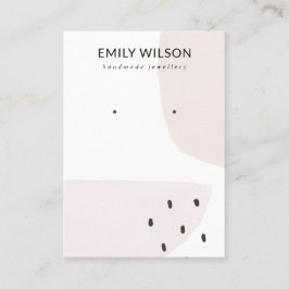 抽象芸術赤面ダスキーピンクスタッドイヤリングディスプレイ 名刺