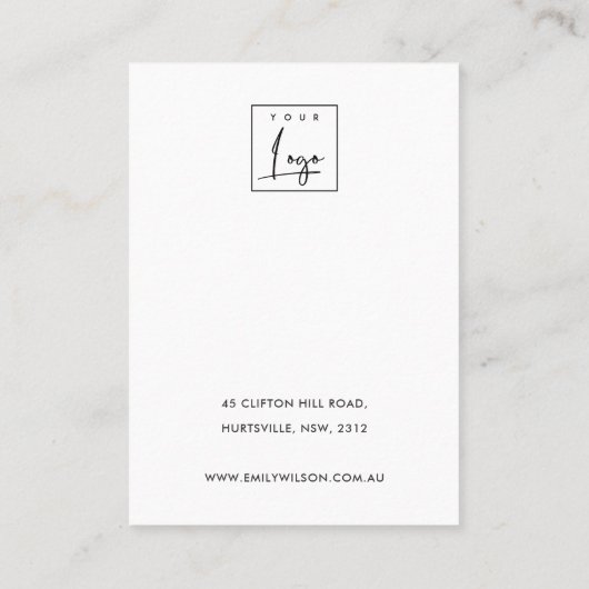 抽象芸術赤面ダスキーピンクスタッド2イヤリングディスプレイ  名刺 (裏面)