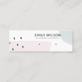 抽象芸術赤面ダスキーブルースタッドイヤリングディスプレイ スキニー名刺 (正面)