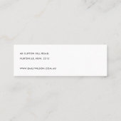 抽象芸術赤面ダスキーブルースタッドイヤリングディスプレイ スキニー名刺 (裏面)