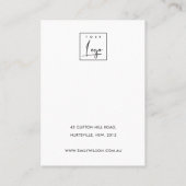 抽象芸術赤面ダスキーブルースタッドイヤリングディスプレイ 名刺 (裏面)