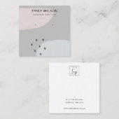 抽象芸術赤面ダスキーブルースタッドイヤリングディスプレイSQU スクエア名刺 (正面/裏面)