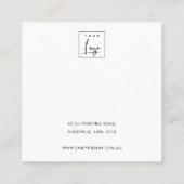 抽象芸術赤面ダスキーブルースタッドイヤリングディスプレイSQU スクエア名刺 (裏面)