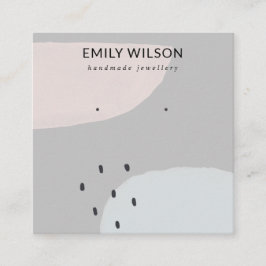 抽象芸術赤面ダスキーブルースタッドイヤリングディスプレイSQU スクエア名刺