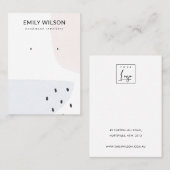 抽象芸術赤面ダスキーブルースタッドイヤリング表示バス 名刺 (正面/裏面)