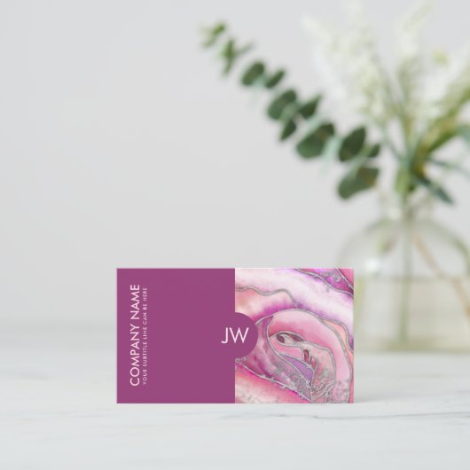 抽象芸術赤面バラアルコールインキ及び銀 名刺 (スタンド正面)