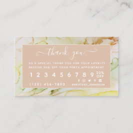 抽象芸術赤面パーソナライズされたピンク ロイヤリティカード