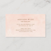 抽象芸術赤面ピンクの水の色の形状モダン 名刺 (裏面)