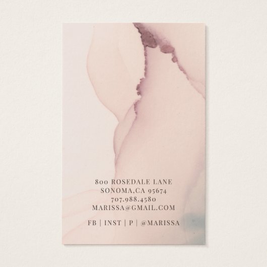 抽象芸術赤面ピンクイヤリングジュエリー表示カード (裏面)