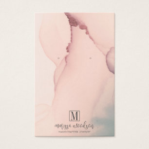 抽象芸術赤面ピンクイヤリングジュエリー表示カード