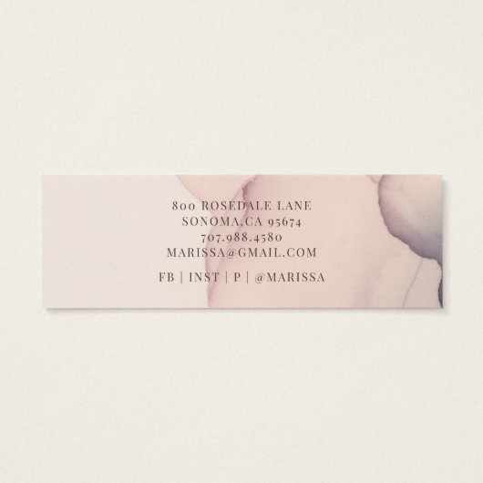 抽象芸術赤面ピンクイヤリングジュエリー表示カード (裏面)