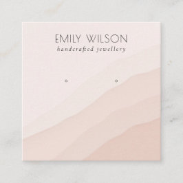 抽象芸術赤面ピンクウェーブスタッドイヤリングディスプレイ スクエア名刺