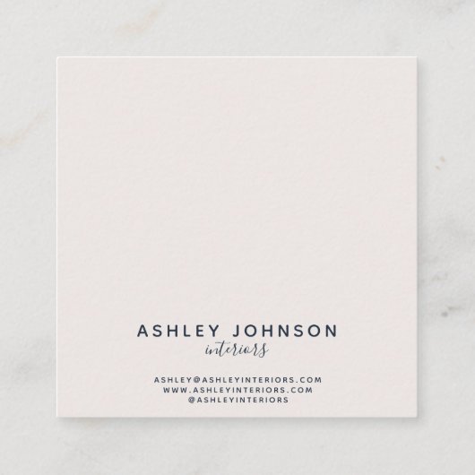 抽象芸術赤面ピンクテラコッタ金ゴールドイヤリングディスプレイ スクエア名刺 (裏面)