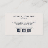 抽象芸術赤面ピンクテラコッタ金ゴールドソーシャルメディア 名刺 (裏面)