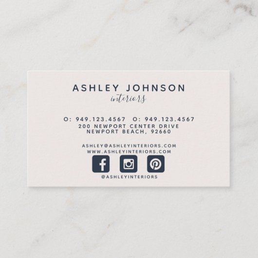 抽象芸術赤面ピンクテラコッタ金ゴールドソーシャルメディア 名刺 (裏面)