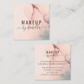 抽象芸術赤面ピンクメイクアップアーティストスクエアビジネス スクエア名刺 (正面/裏面)