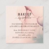 抽象芸術赤面ピンクメイクアップアーティストスクエアビジネス スクエア名刺 (裏面)