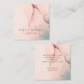 抽象芸術赤面ピンクモノグラムスクウェア スクエア名刺 (正面/裏面)