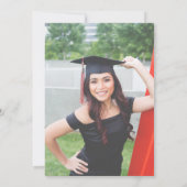 抽象芸術赤面ピンク&ゴールドフォイル写真卒業 招待状 (裏面)