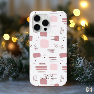 抽象芸術赤面ピンク – ミニマルなブラシストローク iPhone 15 PRO MAXケース