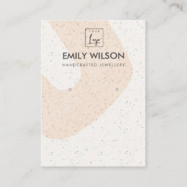 抽象芸術赤面ピーチセラミックイヤリング表示ロゴ 名刺