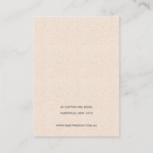 抽象芸術赤面ピーチセラミックイヤリング表示ロゴ 名刺 (裏面)