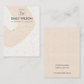 抽象芸術赤面ピーチセラミックイヤリング表示ロゴ 名刺 (正面/裏面)