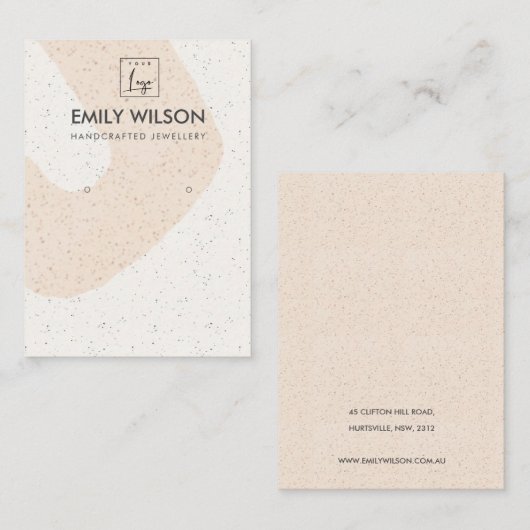 抽象芸術赤面ピーチセラミックイヤリング表示ロゴ 名刺 (正面/裏面)