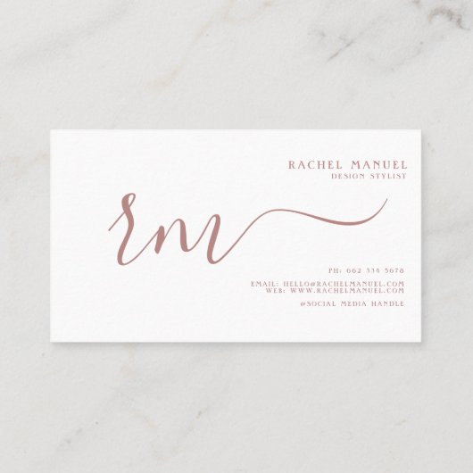 抽象芸術赤面モノグラムメイクアップアーティストヘアサロン 名刺 (裏面)