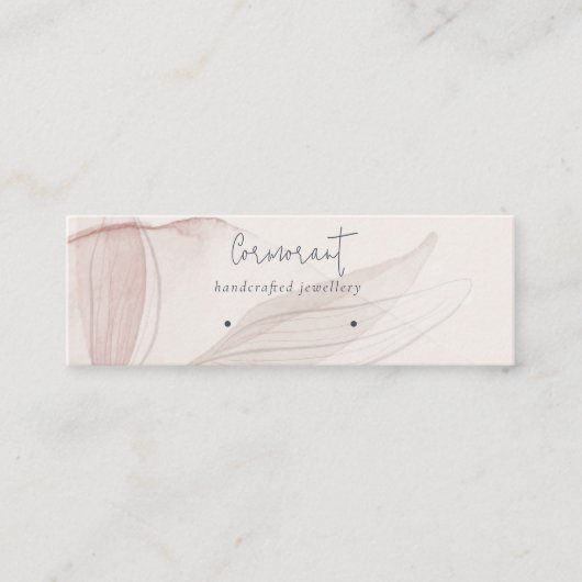 抽象芸術赤面水彩樹木耳飾りホルダー スキニー名刺 (正面)