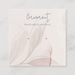 抽象芸術赤面水彩樹木耳飾りホルダー スクエア名刺