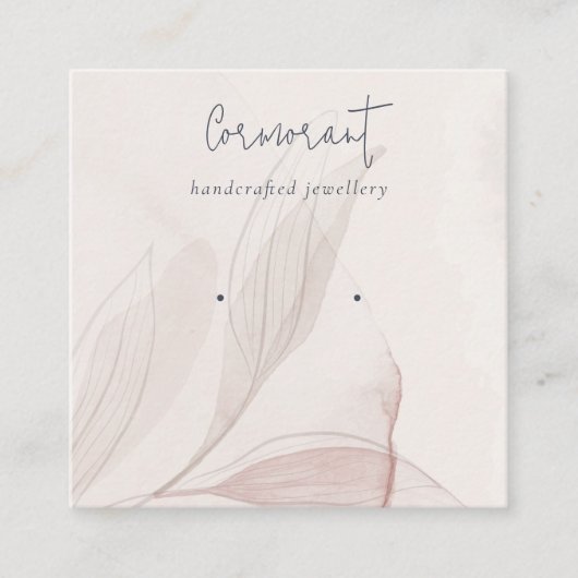 抽象芸術赤面水彩樹木耳飾りホルダー スクエア名刺 (正面)