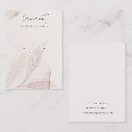 抽象芸術赤面水彩樹木耳飾りホルダー 名刺 (正面/裏面)