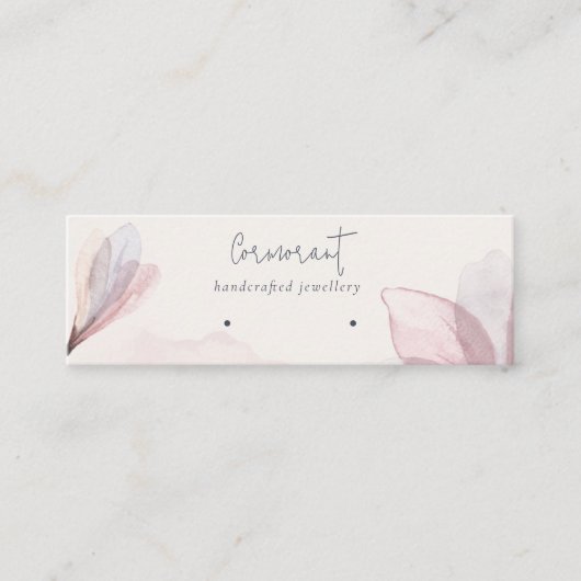 抽象芸術赤面水色フローライヤリングホルダー スキニー名刺 (正面)