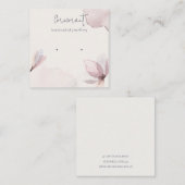 抽象芸術赤面水色フローライヤリングホルダー スクエア名刺 (正面/裏面)