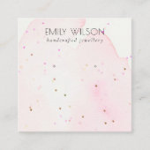 抽象芸術赤面紙吹雪スタッドイヤリング表示 スクエア名刺 (正面)