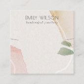 抽象芸術赤面自然ネックレスバンドテンプレート スクエア名刺 (正面)