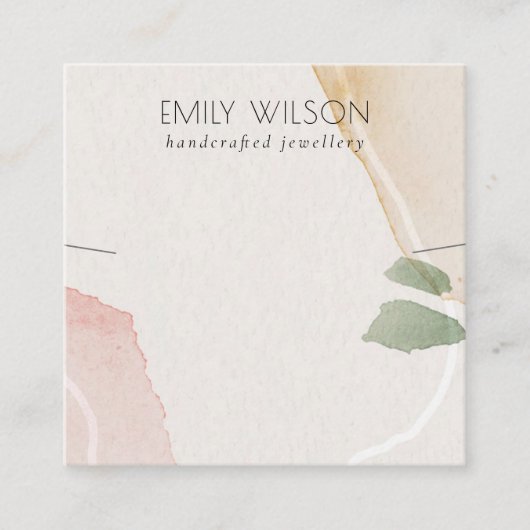 抽象芸術赤面自然ネックレスバンドテンプレート スクエア名刺 (正面)