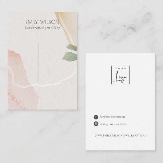 抽象芸術赤面自然緑のヘアクリップピン表示 名刺 (正面/裏面)